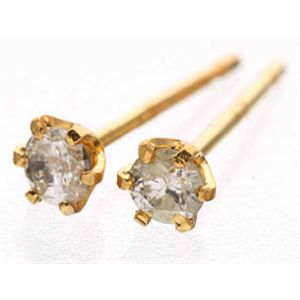 K18ゴールド ダイヤモンドピアス0.1ct イエローゴールド｜Shop　E-ASU