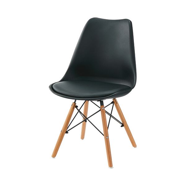 (まとめ）ホームスタイリング シェルチェアクッション付 ブラック SHELL-01BK 1台【&times;2セット】｜Shop　E-ASU 22,230円