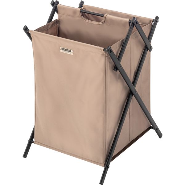 フォールディング バスケット L 約幅38×奥行44×高さ57cm ベージュ スチール リビング収納 インテリア家具 完成品