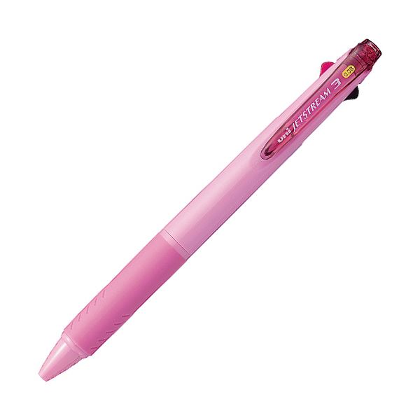 （まとめ）三菱鉛筆 ジェットストリーム3色ボールペン 0.38mm （軸色：ベビーピンク） SXE340038.68 1本【×10セット】