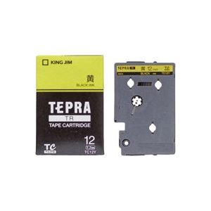 （まとめ）キングジム テプラTRテープ TC12Y 黄に黒文字 12mm【×3セット】 の商品写真