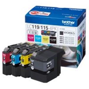 brother ブラザー工業 インキ薬莢 純然たる 【LC119/115-4PK】 4色風呂敷き包み