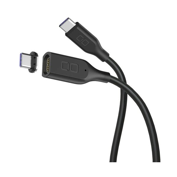 （まとめ） CIO マグネットシリコンケーブル CtoC 100W 2m ブラック CIO-SLMG-CC2-BK 1本 【×2セット】