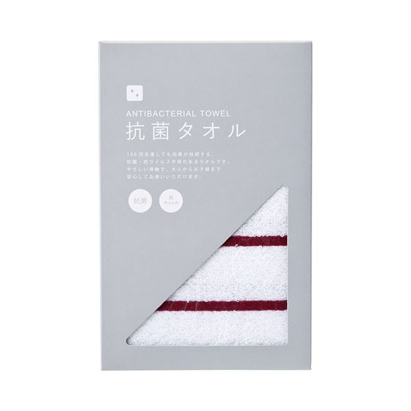 【5枚セット】 抗菌フェイスタオル レッド 22556606X5