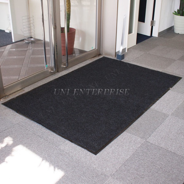 業務用 玄関マット 【120&times;180cm ブラック】 長方形 屋内用 防滑 ラバー加工 『Funderful』 〔入口 エントランス〕｜Shop　E-ASU