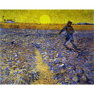 種をまく人　ミニ絵画 ミレーの名画】種をまく人｜額フレーム付きアートポスター