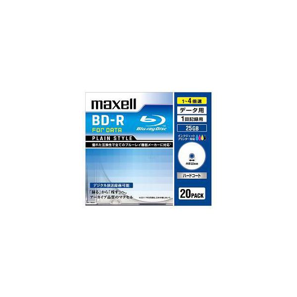 まとめ maxell BR25PPLWPB.20S データ用ブルーレイディスク BD-R 1回記録用 1-4倍速 25GB 20枚パック ホワイト  超格安価格