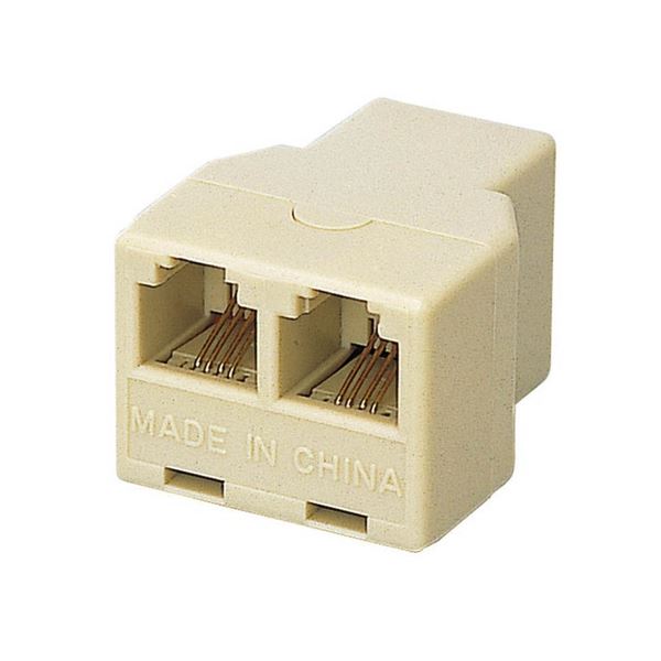 (まとめ) エレコム モジュラ2分かれ出る押しひろげるアダプター 6極4芯 ベージュ AD-MJFBE 1個 【×15仕掛ける】