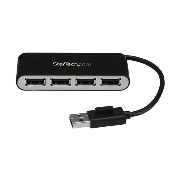 (まとめ)StarTech.com 4ポート USB2.0ハブ 本体一体型ケーブル付き コンパクトミニUSBハブ バスパワー対応 ST4200MINI2 1台