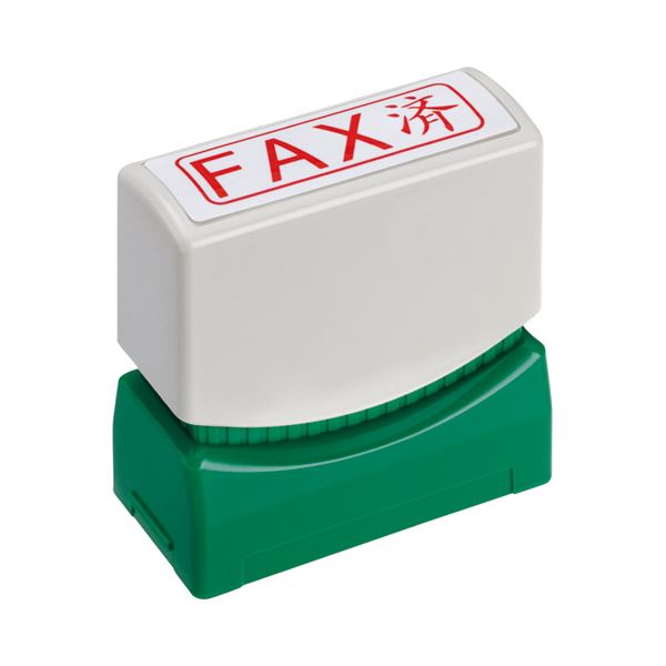 (まとめ) TANOSEE スタンパー 「FAX済」 赤 1個  【×10仕掛ける】