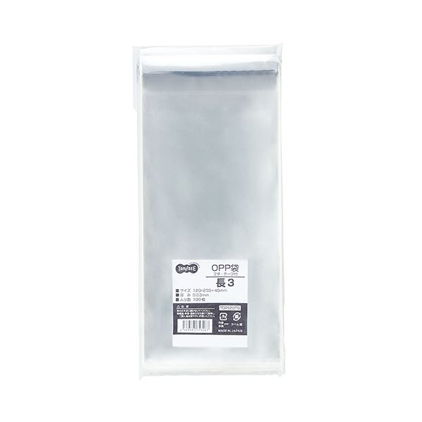 (まとめ) TANOSEE OPP袋 フタ・テープ付長3 120×235+40mm 1セット（1000枚：100枚×10パック） 【×10セット】 23,402円