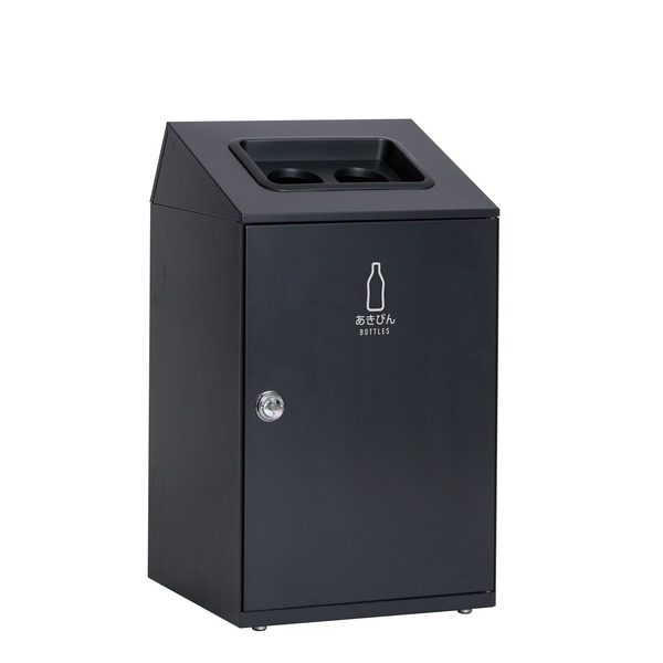 ゴミ箱 〔 あきびん用 アーバングレー 〕 67L 丸穴 スチール製 テラモト ニートSTF ダストボックス|Shop E-ASU