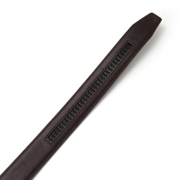 完全フィットずれない95cm対応ワンプッシュアップ幅35mm牛革ベルトチョコ