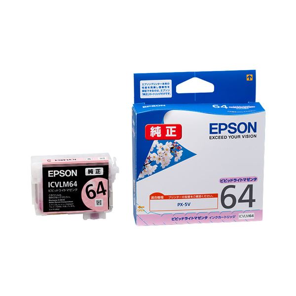 (まとめ) エプソン EPSON インキ薬莢 ビビッドライトマゼンタ ICVLM64 1個  【×10仕かける】 インクカートリッジ-PCサプライ・消耗品-プリンター・FAX用インク