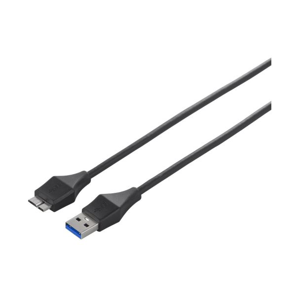 (まとめ)バッファロー ユニバーサルコネクタUSB3.0 (A)オス-micro(B)オス ブラック 2m BSUAMBSU320BK 1本【×3セット】