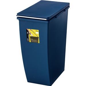 ゴミ箱 ダストボックス 幅20.3×奥行38.4×高さ43cm 20L ネイビー 10個セット フタ付き スリムコンテナ キッチン 店舗|Shop E-ASU
