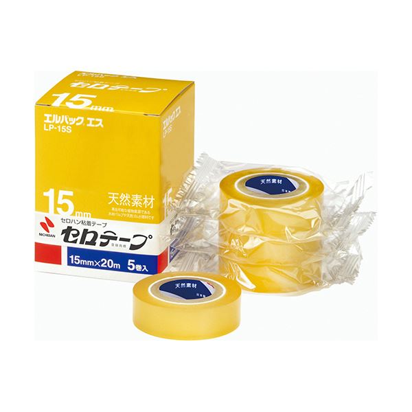 (まとめ) ニチバン 接着剤 エル風呂敷き包み エス 小巻 15mm×20m LP-15S 1風呂敷き包み(5巻)  【×10仕かける】 接着・補修用品-粘着テープ-花・ガーデン・DIY