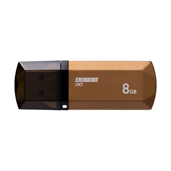(まとめ)アドテック USB2.0キャップ式フラッシュメモリ 8GB シャンパンゴールド AD-UKTSG8G-U2R 1個【×3セット】