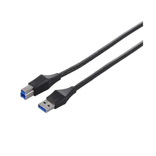 (まとめ) バッファロー ユニバーサルコネクター USB3.0 スリムケーブル (A)オス-(B)オス ブラック 3m BSUABU330BK 1本 【×10セット】