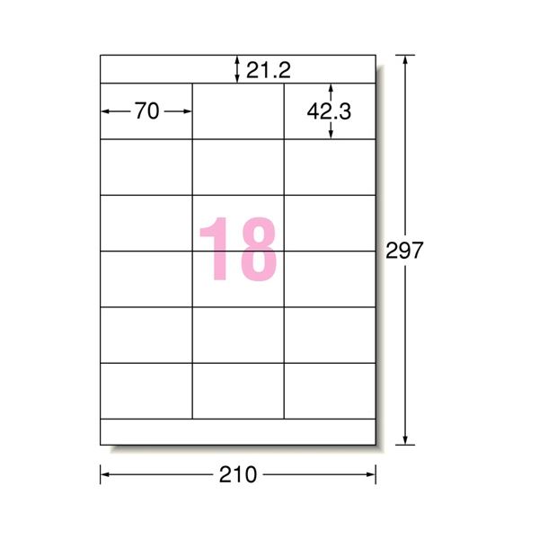 まとめ エーワン 1冊 18面 70×42.3mm 100シート 31336 A4 プリンター兼用 ホワイト ラベルシール 上下余白付 再生紙  [再販ご予約限定送料無料] ラベルシール