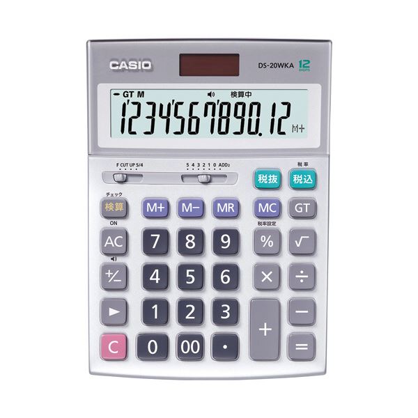 カシオ 本格実務電卓 12桁デスクタイプ DS-20WKA-N 1台｜Shop　E-ASU
