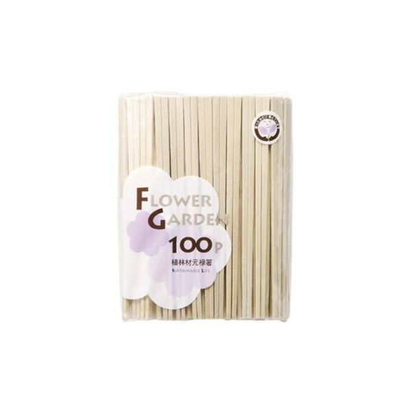 （まとめ）やなぎプロダクツ 御花庭園植林元禄箸100膳 裸【×30仕掛ける】