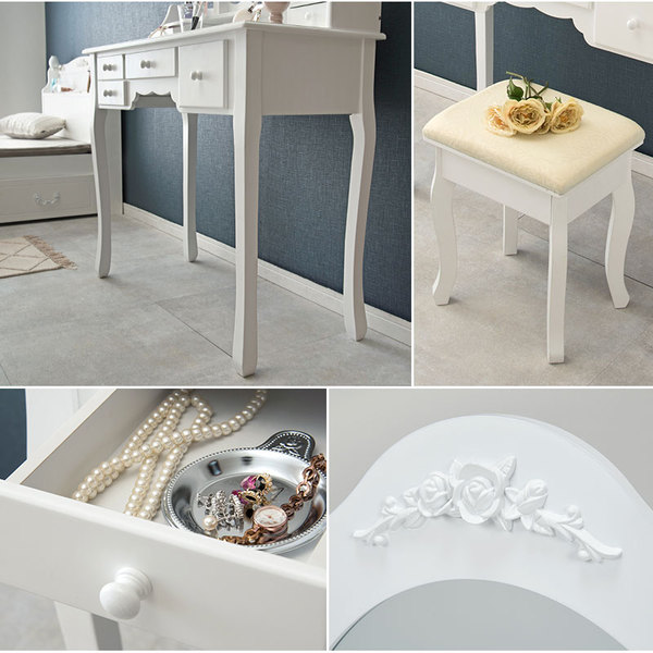 手数料安い 楽天市場 ドレッサー 三面鏡 ホワイト 引き出し付き 猫脚 姫系 スツール付き デスク かわいい おしゃれ 白 コンパクト テーブル 白 組立品 代引不可 Shop E Asu メーカー包装済 Blog Belasartes Br