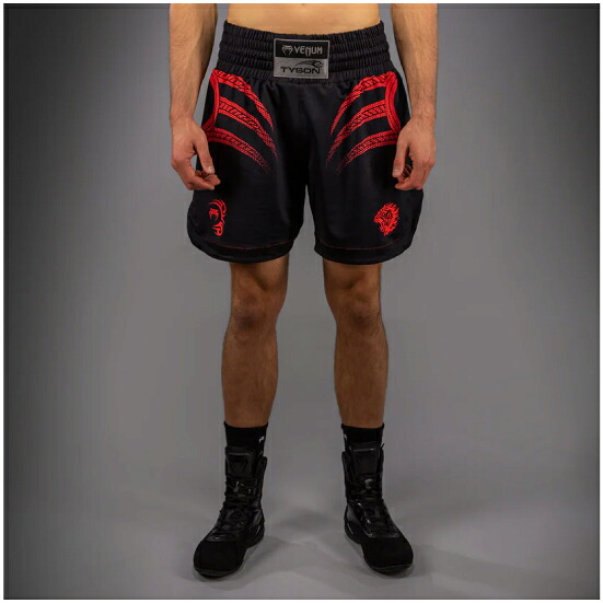 VENUM ヴェナム x Mike Tyson Tiger ボクシングショーツ - ディープブラック/インテンスレッド ベナム VENUM-06034-100 マイク・タイソン ボクシング