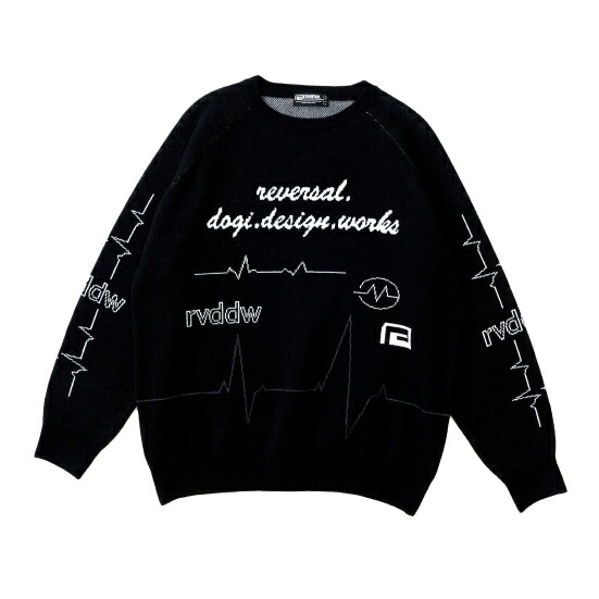 20%OFF リバー類人猿 トップス 労働者の一団のど首 編み物 reversal ECG HIGH GAUGE KNIT CREW NECK トップス-ニット・セーター