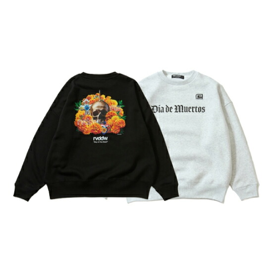 リバーエテ公 トップス 労働者の一団素っ首 流汗 reversal MARIGOLD SKULL OVER SIZE CREW NECK