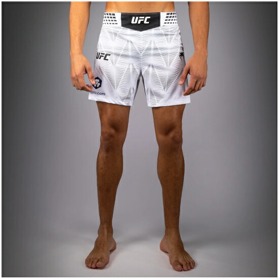 VENUM ヴェナム UFC Zenith by Venum Authentic Fight Night ショートフィットファイトショーツ メンズ - 白いこと ベナム VNMUFC-00481-002