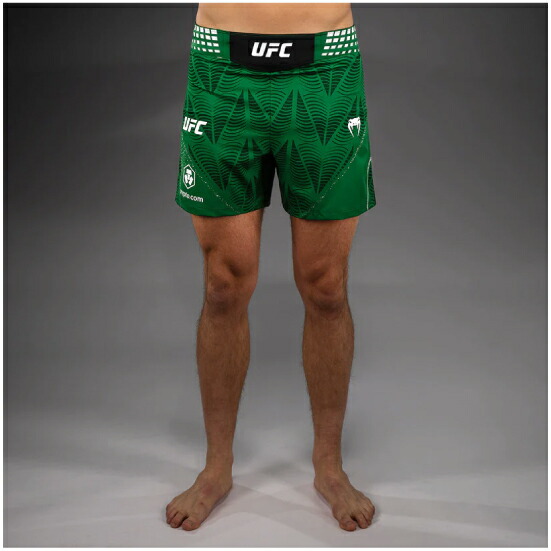 VENUM ヴェナム UFC Zenith by Venum Authentic Fight Night ショートフィットファイトショーツ メンズ - 緑であること ベナム VNMUFC-00481-005