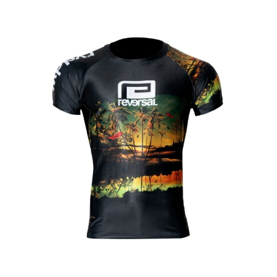 リバー類人猿 混雑時差し固める 半袖 遊撃手衣袂 reversal RESORT SHORT RASH GUARD
