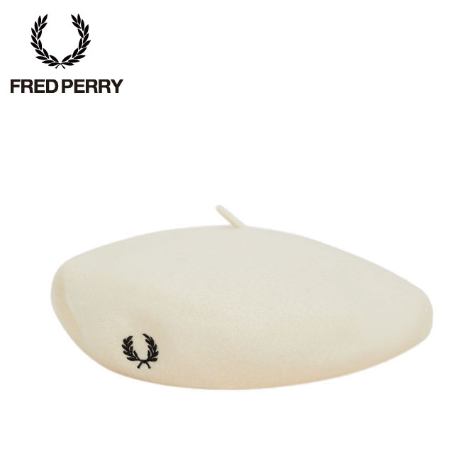 フレッドペリー ウール ベレー帽 FRED PERRY HW7646 Ecru 170 ホワイト ワンポイント シンプル レディース メンズ ユニセックス 帽子 Wool Beret