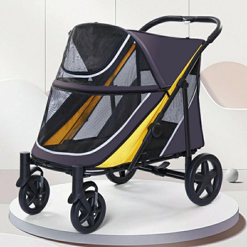 愛玩動物手押し車 大型犬 手押し車 犬用乳母車 多頭用 折り畳み 犬 乳母車 折りたたみ 老犬 ワンタッチ式 手押し車 4輪 愛玩動物 精神的な統合飾り気の無い 介護用 お出かけ 360°回転させる 中型犬 軽さ 通気 ドッグカート 耐荷重60kg ほっつき歩く 愛玩動物設備 持ちはこび手押し車 今めかしい