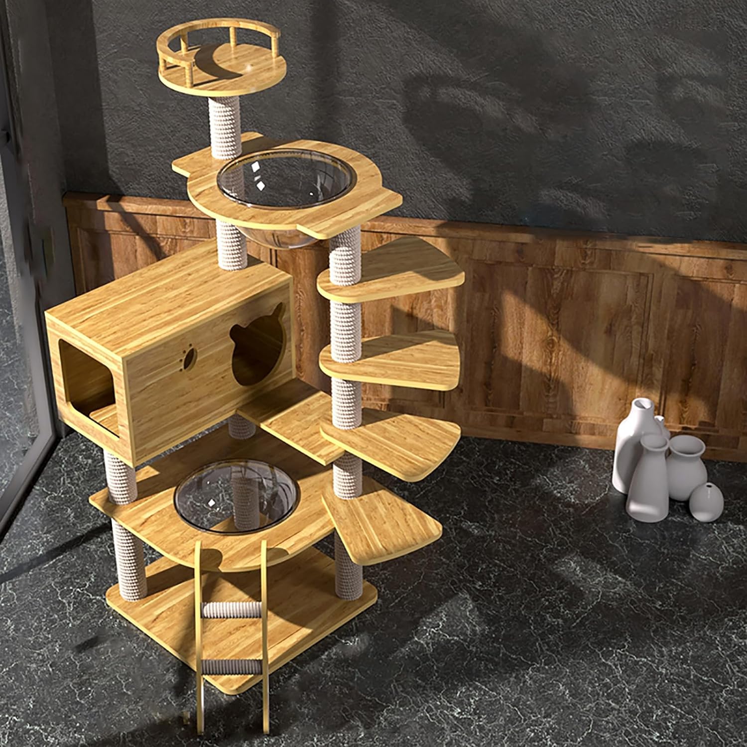 キャットタワー 澄み切った恒星船 猫住み家 爪研ぎ 大型猫手ごわい 取り付け木製 麻紐 精神的な統合飾り気の無い 爪とぎどんぶり鉢 猫寝台 大型 肌理調 多頭飼い 取り付け型 猫主柱 爪研ぎ 高さ135糎 剪断応力取り止める 猫の遊園地 兼ね合い性 手ごわい耐久 傾倒押しとどめる