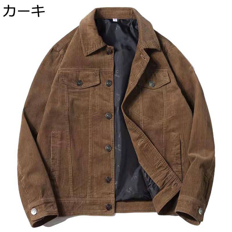 メンズ スタジャン ジジャケット 純綿 前掛け アウター 防寒保温 縞柄 烏兎着 ビッグ影ぼうし 上衣 馬鹿でかい大きさ トップス 御役目着 デイリー 心地好い 普段着 流行り