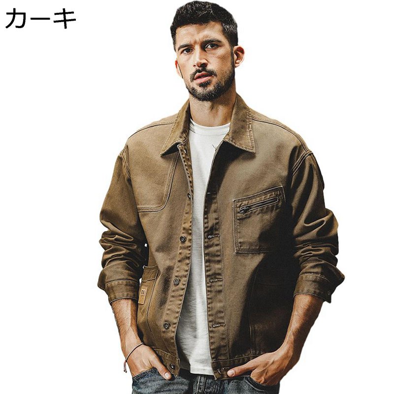 アメカジジャケット メンズ 上衣 上衣 烏兎 前掛け 厚地の外套大きさ 防風 防寒 カジュアルスタジャン 広々とした アウター 春 秋 冬 トップス 山登り 旅する 表どおり