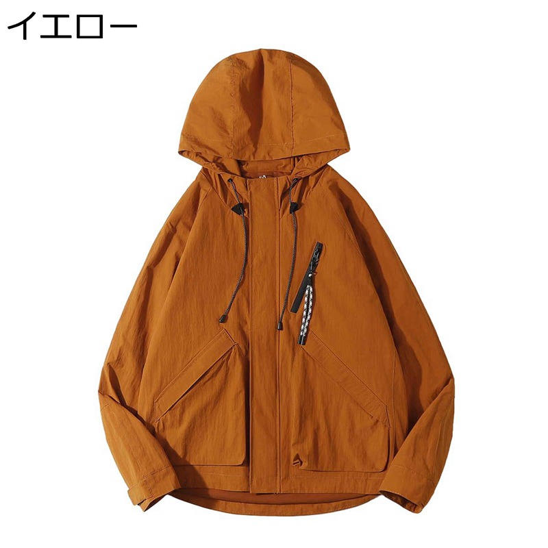 マウンテンジャケット ウインドブレーカー メンズ 登山服 スタジャン ブルゾン ジャンパー フード付き 防風 防寒 春秋 カジュアル コート トップス ワイド 通勤通学 旅行 アウトドア