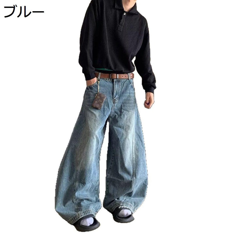 バギージーンズ メンズ レディース ブーツカット デニムパンツ ワイドデニム ヴィンテージ カジュアル ジュニア ファション シンプル Ｇパン ウォッシュ加工 ソフト 通気 柔らかい 男女兼用