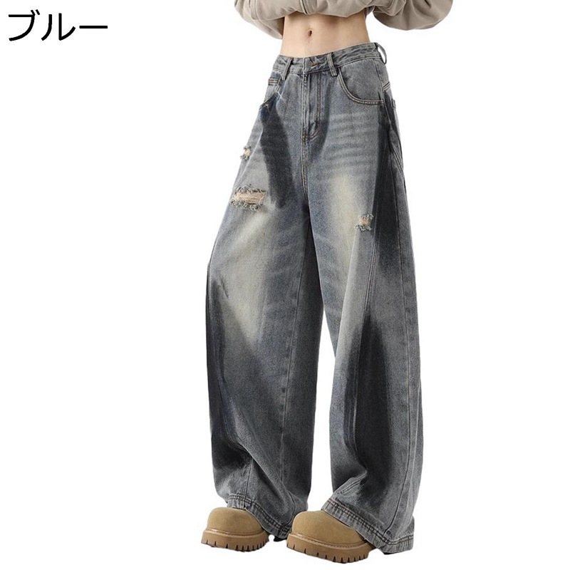 デニムパンツ メンズ 切り替え バギージーンズ ワイド ゆったり 春冬秋 ロングパンツ 大きいサイズ 長ズボン デザイン性 Ｇパン 男女兼用 ヴィンテージ ハイストリート ファション モード系