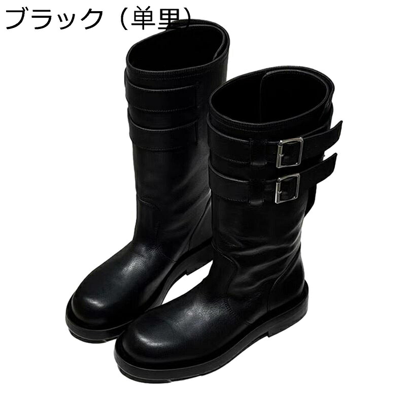 真っただ中ブーツ レディース 牛皮 ヴィンテージ 乗り尻ブーツ 黒いこと ラウンドトゥ 厚底 上滑り打ちきり 防寒 耐磨耗 ゆったり 秋 脚やせ 通い お出かけ 事務所 流行り物 デイリー