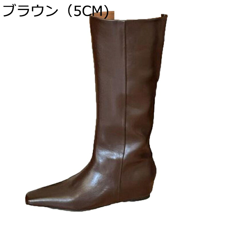 レディース ミドルブーツ ジョッキーブーツ 無地 耐磨耗 安定感 冬 ポインテッドトゥ コンフォート インヒール ウェッジ ゆったり 柔らかい 脚やせ 婚式 卒業式 就活 おしゃれ シンプル 韓国風｜ショップ郷上