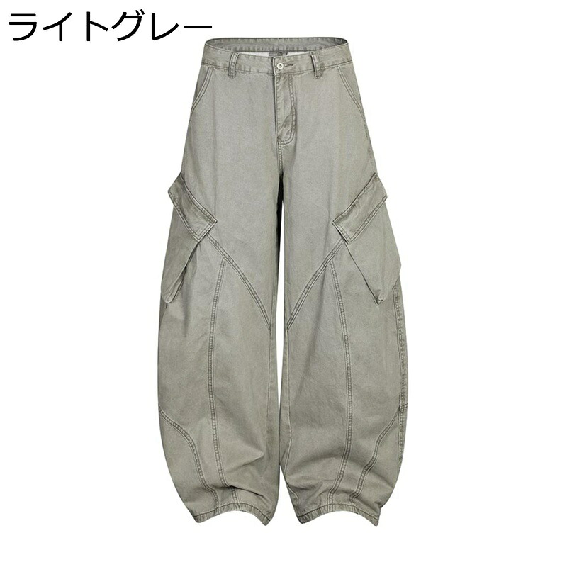 カーゴ ワイドデニムパンツ メンズ レディース バギージーンズ ルーズ ブーツカット ヴィンテージ ハイストリート Ｇパン ウォッシュ おしゃれ カジュアル ロングパンツ ジュニア 脚長 柔らかい 通気