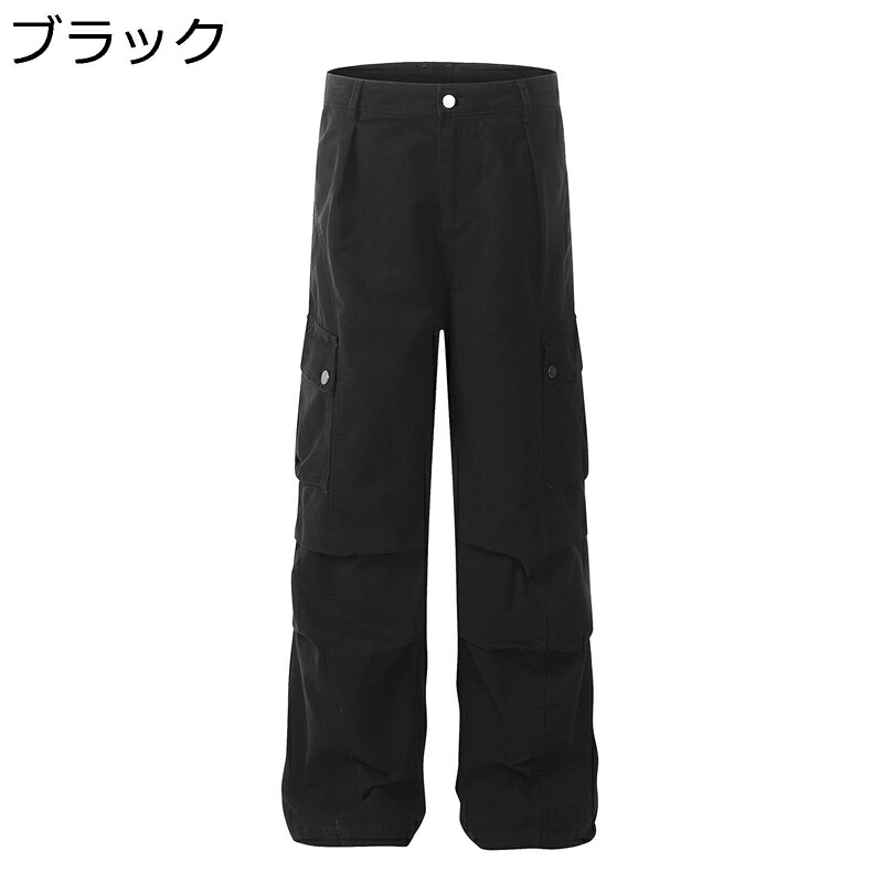 アウトドア カーゴパンツ メンズ 春 秋冬 ミリタリー マルチポケット アメカジ ビッグシルエット ブーツカット バギーパンツ コットン ワークウェア 無地 ストレート 男女兼用 大きいサイズ ワイド