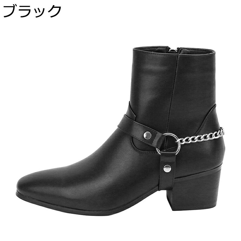 メンズ ハイヒールブーツ ライダー エンジニアブーツ バックル ユニセックス ホスト ノンスリップ 耐久性 通気性 身長アップ 防寒 撥水加工 オシャレ B系 イベント 劇団衣装 旧車會 パイプダンス