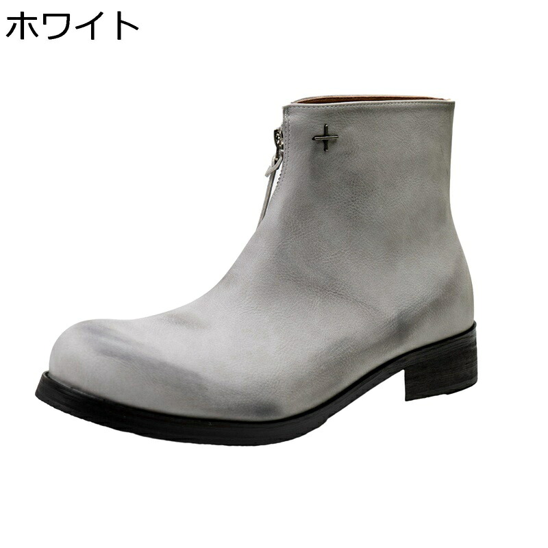 メンズ 遊撃手ブーツ 牛皮 姿勢ファスナー チェルシーブーツ アメカジ バイ鉄道車両 短靴 チャッカ ご機嫌とり捨てる 防滑 耐磨耗 防臭 パステル色の 履き分かりやすい 撥水 脚長 返り咲き 手作り 新生きて行く 心地好い
