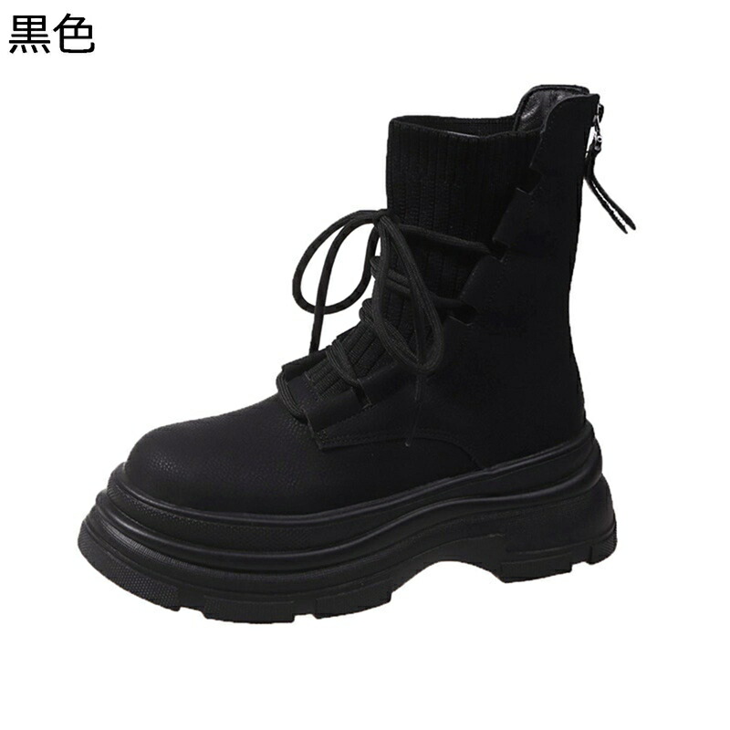 靴下ブーツ プラットホーム ブーティ レディース 弾力性性 身たけ引きあげる 厚底 もの柔らか 走れる お上さん 着痩せ 御姉さん 撥水 今めかしい コンフォート お上さん靴 秋靴 冬靴 黄色 黒いこと