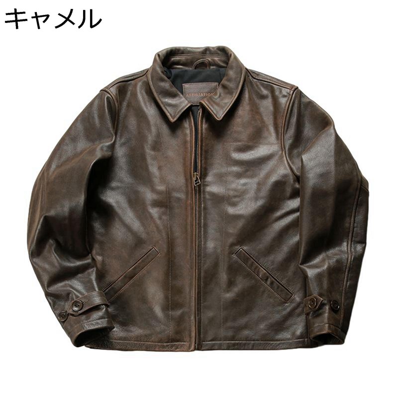 メンズ レザージャケット 牛革 ライダースジャケット バイカー 防風 防寒 本革コート 革ジャン ブルゾン 秋服 ジッパー カッコイイ アウター デイリー アウトドア バイク用
