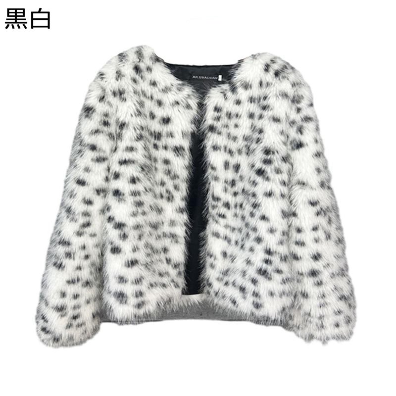 ファージャケット レディース ヒョウ柄 モコモコ フェイクファー ボアコート 毛皮ジャケット ショート丈アウター 冬物 韓国風 カジュアル 防寒 厚手 フェミニン 日常着 二次会 お披露宴